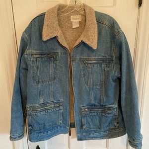 Vintage Distressed Sherpa Jean Jacket